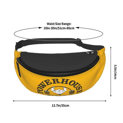 Powerhouse Gym Fanny Bag Custom Bodybuilders Fitness Crossbody Waist Pack Men Women Cycling Camping Phone Money Pouch