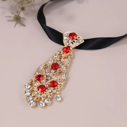Diamond Tie Man Nacklace Personality Crystal Neckties Wedding Gentleman Metal Diamond Tie Clip Luxury Men Collar Accessories