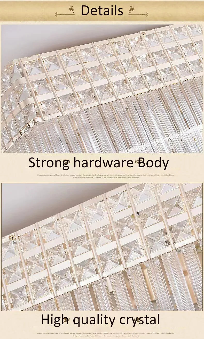 Manufacturers Wholesale Chandelier Lamp Suspend Lobby Gold Hanging Rectangular Living Room Bedroom Restaurant LED Ceiling Lights