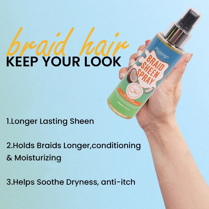 1Pcs Braid Sheen Spray With Coconut Oil For Dreadlocks Care 4oz Scalp & Hair Oil For Nourish Scalp Extra Shine Hair Care Spray