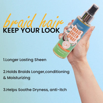 1Pcs Braid Sheen Spray With Coconut Oil For Dreadlocks Care 4oz Scalp & Hair Oil For Nourish Scalp Extra Shine Hair Care Spray