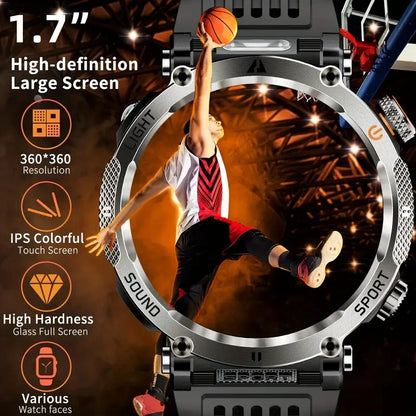 DAORKOW 2026 New Model 10ATM Waterproof 600mAh Smartwatch Compass LED Flashlight Bluetooth Call Outdoor Sports Smartwatch