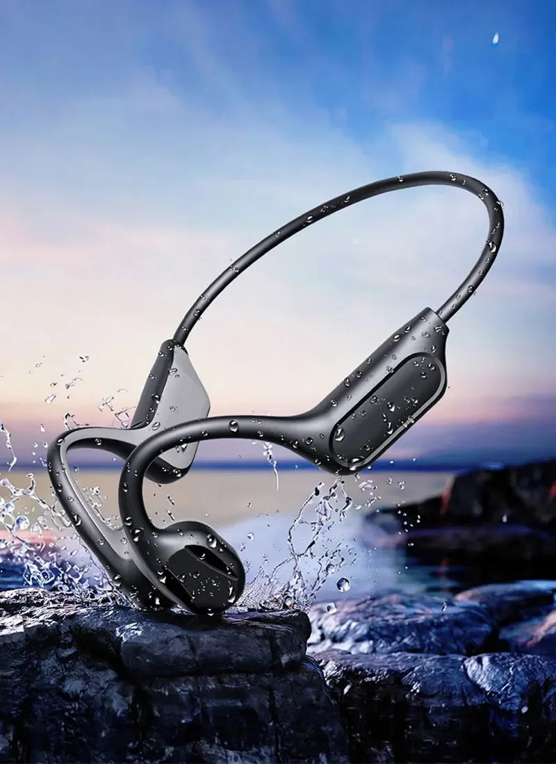 NEW IPX8 Sports Bone Conduction Bluetooth Earphones HiFi Sound Bluetooth 6.0 Wireless Headest with Mic for Swimming Running