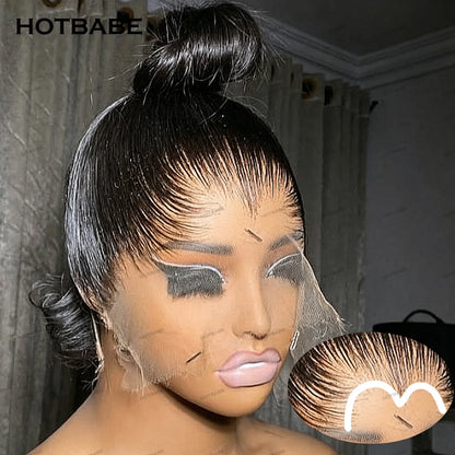 Lagos Hairline 100% Human Hair Pre Plucked M-Shaped Hairline Straight Wig 13x6 HD Lace Front Wig Glueless Wear And Go For Women