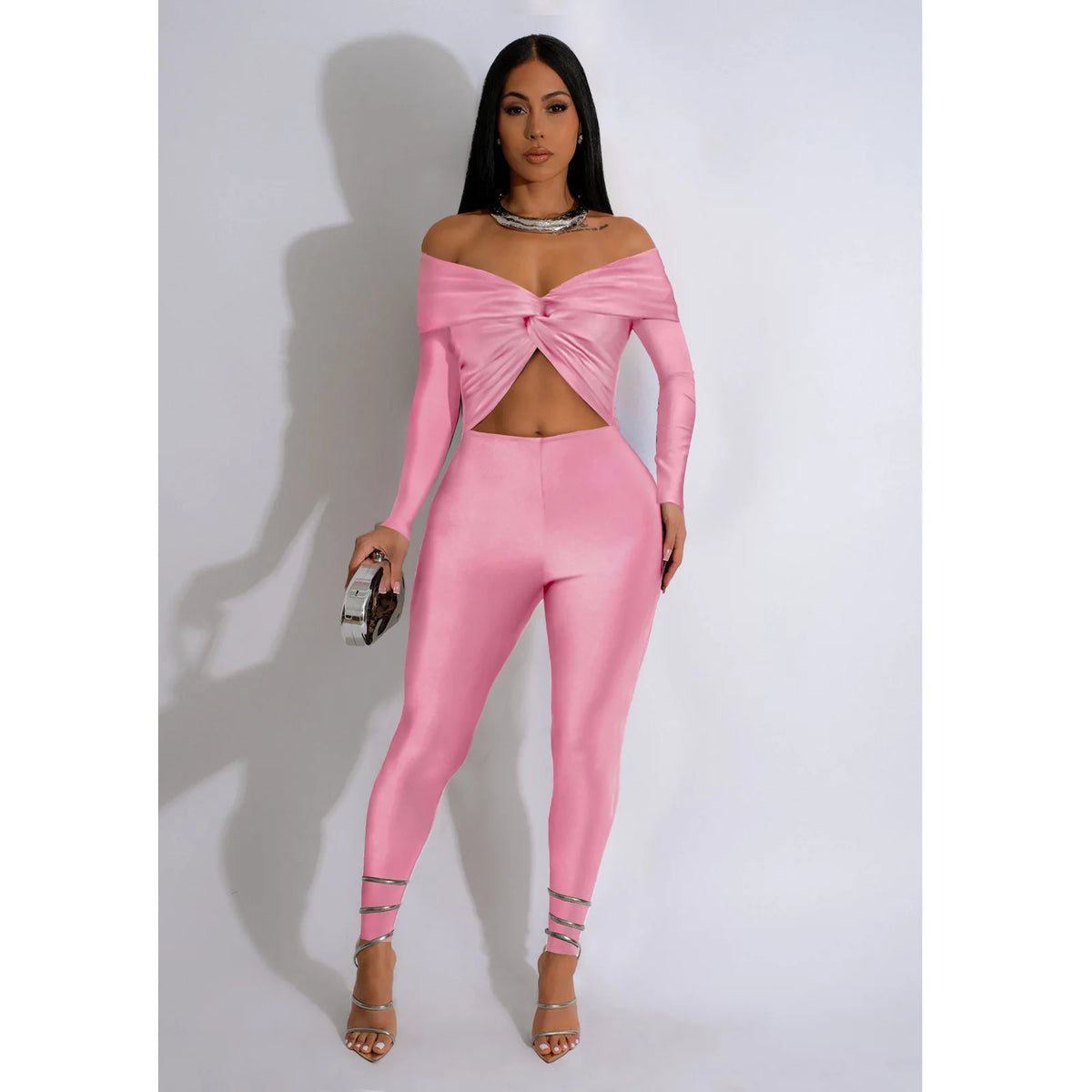 FAGADOER Sexy Hollow Out Bodycon Jumpsuit Woman Solid Color Off Showlder Backless Rompers Female Streetwear Overalls 2025 New