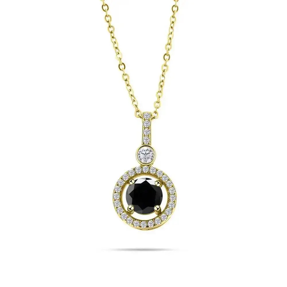 925 Sterling Silver Double Circle Halo Two Stone Drop Pendant Necklace Round Cut D VVS1 Multi Color Moissanite Fine Jewelry