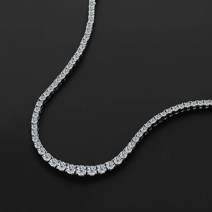 Houtros Moissanite Tennis Necklace For Women S925 Silver Plated 18k Gold Gradient Lab Diamond Neck Chain Luxury Jewelry GRA
