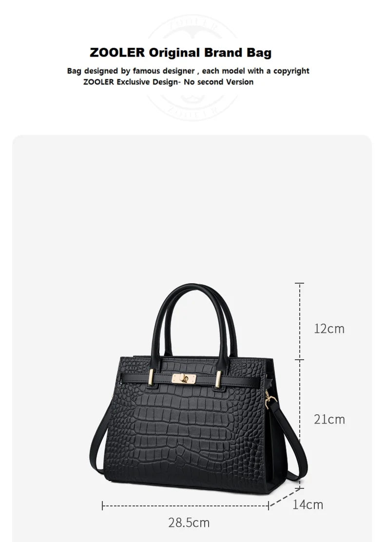 New Arrived ZOOLER Woman Genuine Leather Bag Real Skin Female Shoulder Bags for Business Ladies Top Handle Handbags Purse#wg383