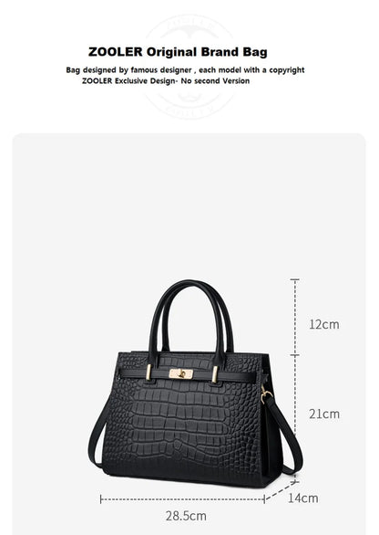 New Arrived ZOOLER Woman Genuine Leather Bag Real Skin Female Shoulder Bags for Business Ladies Top Handle Handbags Purse#wg383