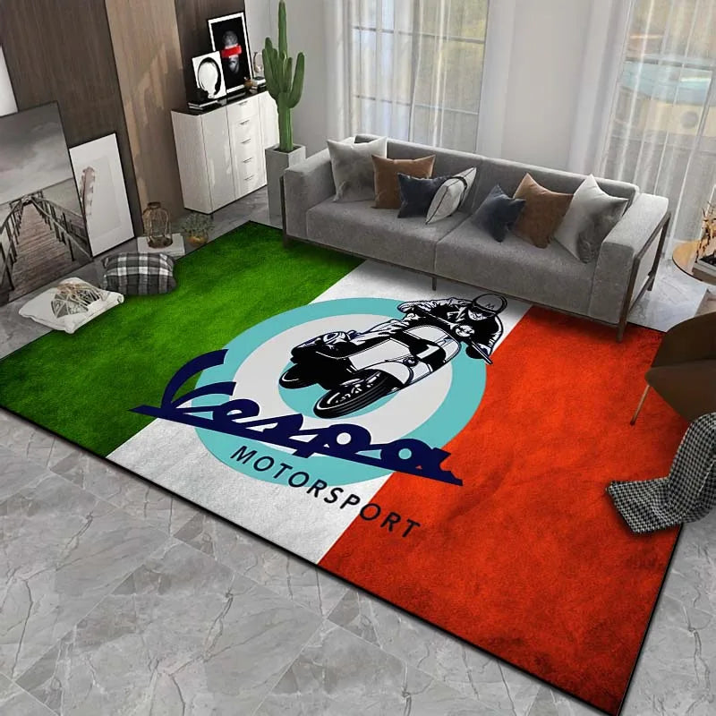 15 Sizes Motorcycle V-Vespa Pattern Rug Bedroom Living Room Bathroom Mat Creative Door Mat Area Rug Carpets for Living Room Home