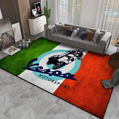15 Sizes Motorcycle V-Vespa Pattern Rug Bedroom Living Room Bathroom Mat Creative Door Mat Area Rug Carpets for Living Room Home