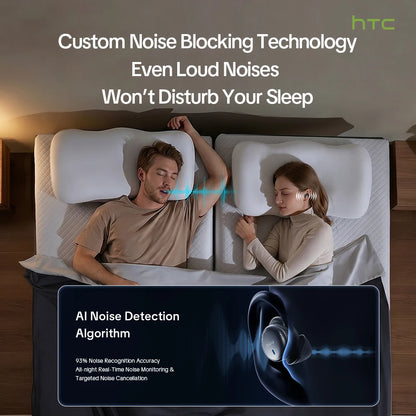HTC NE92 Sleep Earbuds Wireless Bluetooth Earphones Comfortable To Wear Headphones 50Hrs Playback Low Latency Clear Sound Qualit