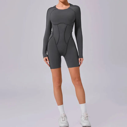 Women's Sports Jumpsuit Kit Yoga Fitness Bodysuit Hip-lifting Open Back Tight High Elasticity Outdoors Gym Workout Sexy Clothes