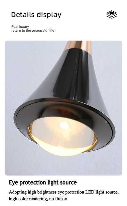 MARPOU Pendant Light 6W 3 Color Lights Adjustable Height LED Chandelier Modern Italian Design Simple Bedside Hanging Line Light