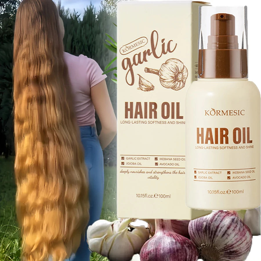 Garlic Hair Growth Oil 100ML Hair Regrowth Serum For Thinning Hair, Scalp Root Care, Anti Hair Loss, Fuller Thicker Hair Unisex