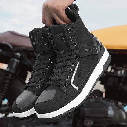 2026 New Men's Motorcycle Shoes Fashion Breathable Men Motorcycle Boots Road Racing Motos Protective Boot TPU Anti-fall Shoes