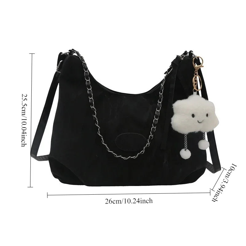 New Summer Chain Commuting Bag, Casual Student Soft Face Large Capacity Bag for Women, Fashion Single Shoulder Crossbody Bags
