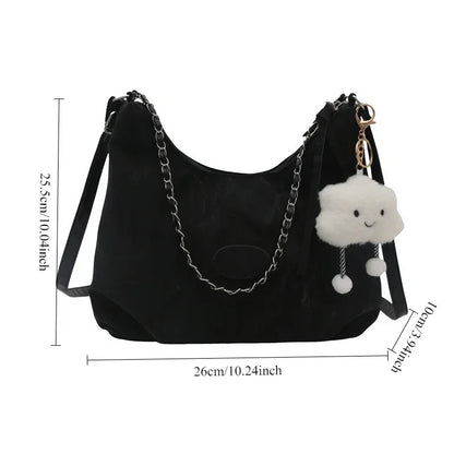 New Summer Chain Commuting Bag, Casual Student Soft Face Large Capacity Bag for Women, Fashion Single Shoulder Crossbody Bags