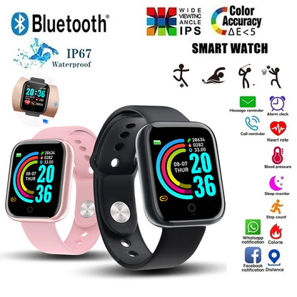 Y68 Color Screen Pedometers Sport Watches Bracelets D20 Heart Rate Blood Pressure Fitness Smart Wristband For Children Men Women