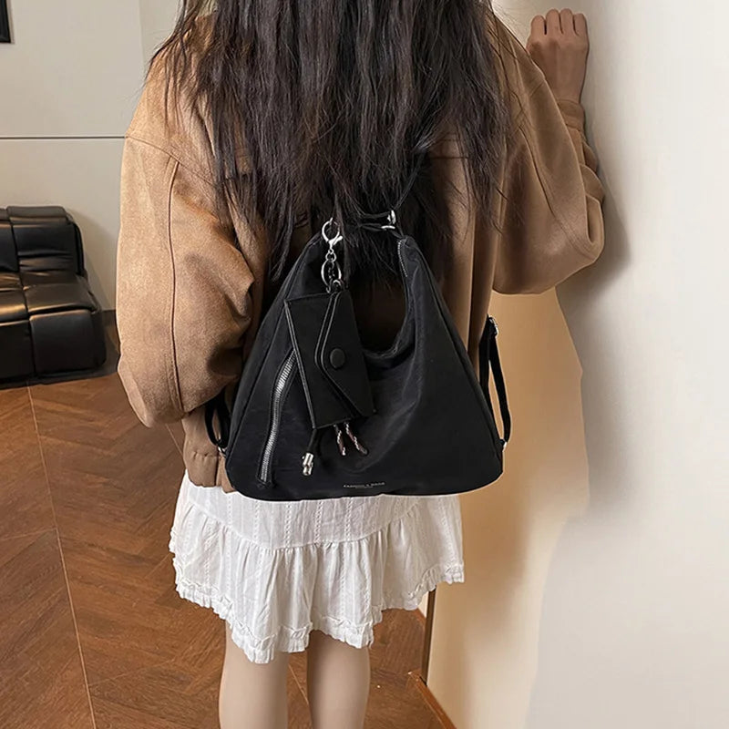 Fashionable Retro Versatile Crossbody Bag New Style Pure Color Multi-Function Single Shoulder Bags Elegant Quality Handbag