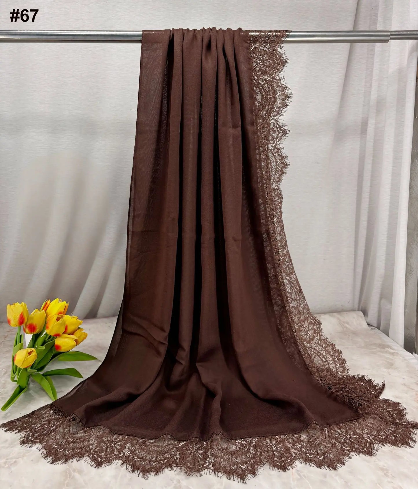 2026 New Rayon Cotton Modal Hijab Scarf Lace Splicing Turban Breathable Women Shawl Cotton Plain Scarf Headscarf Women Hijabs