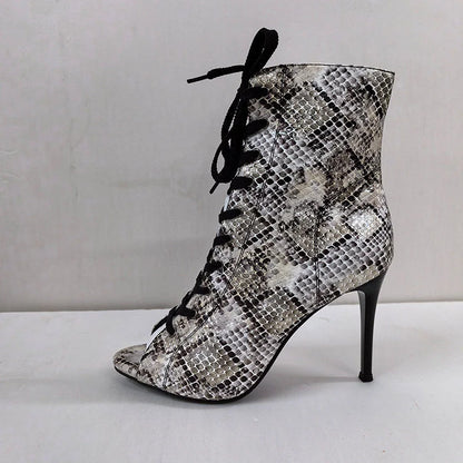 3.7 inches Exotic 9.5cm Heel 7cm Platform Jazz Short Twisted buttocks Boots Nightclub Show Women's Ankle Booties Fetish Punk