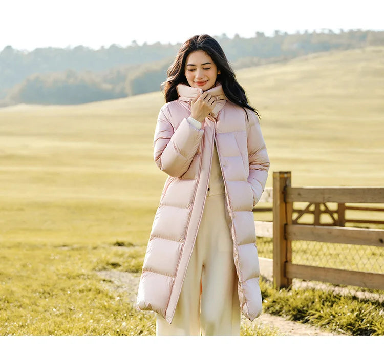 Semir Down Jacket Women Long Length Waterproof Coat 2026 Fashion Winter New Loose Hooded Coat Simple Down Jacket Woman