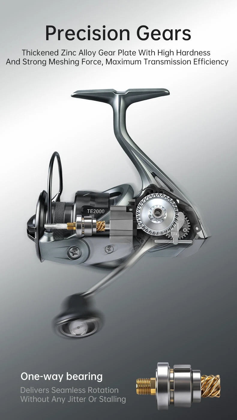 Kingdom TERTIA Spinning Fishing Reel Ultra-Long Casting 1000-5000 Max Drag 15KG 8+1 BB 5.2:1 Freshwater Saltwater Fishing