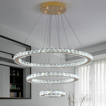 Crystal Luxury Pendant Lights for Living Room Remote Control Chandelier Lamp Bedroom Dining Room Smart Hanging Lighting Fixtures