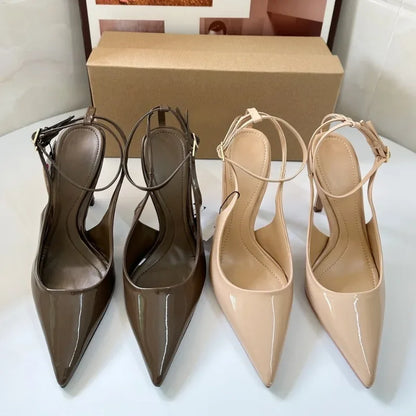 2025 Summer Stiletto Modern Sandals for Women High Heels Sexy Ankle Strap Pointed Toe Luxury Brand Party Wedding Bridal Shoes