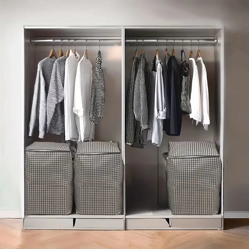 Quilt Storage Box Dustproof Organizers Non-Woven Wardrobe Space Saving Bag House-Moving Bedding Box Storage Organization