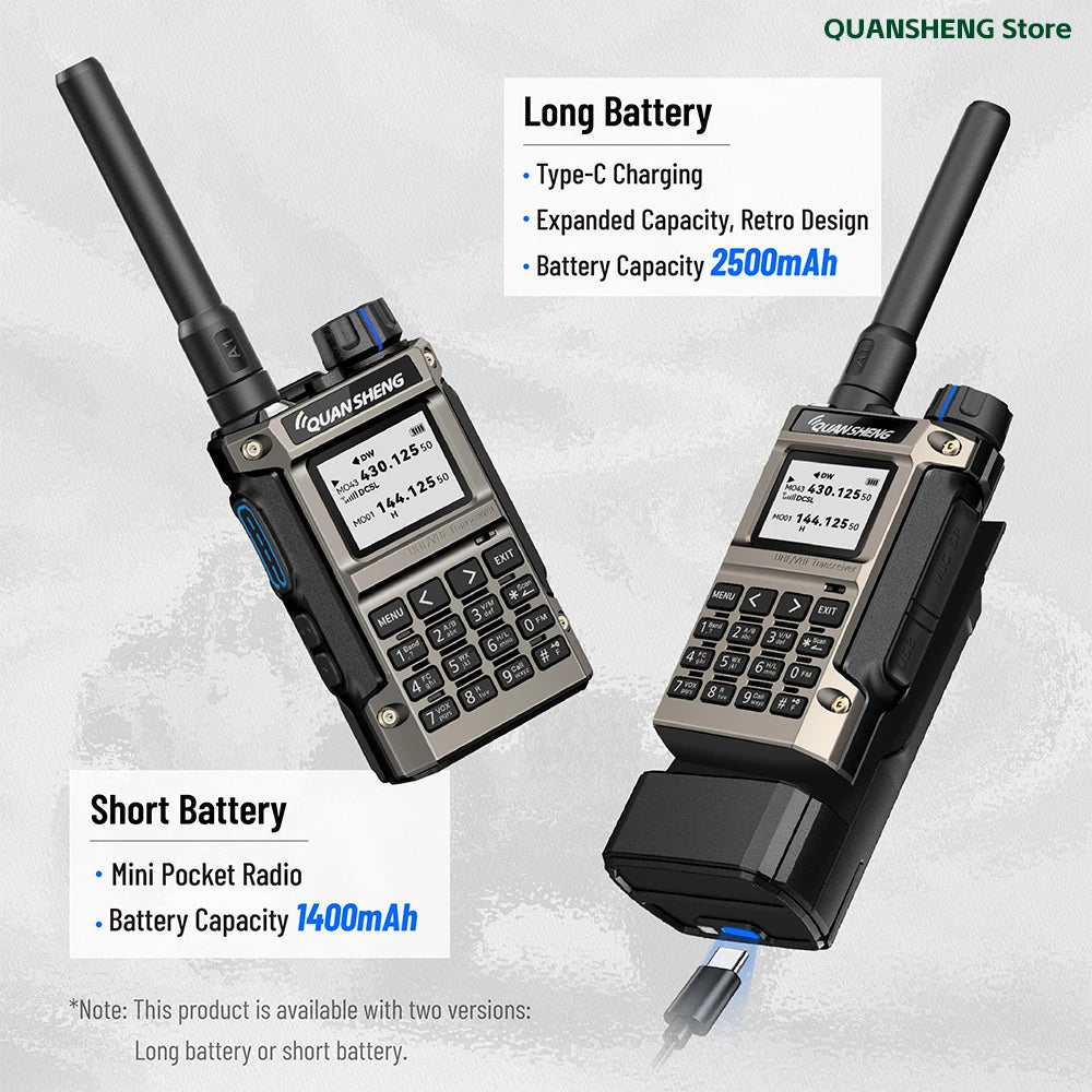 Quansheng UV K1 8 MINI Walkie Talkie Long Range Camping Emergency FM AM Ham Communication Radio Transceiver Wireless Set Walkier