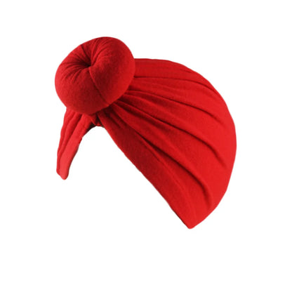 Soft Cotton Women Turban Hat Donut Knot Headwrap Solid Color Muslim Hijab Cap Fashion Headwear Stretchy Beanie Ladies Hat New
