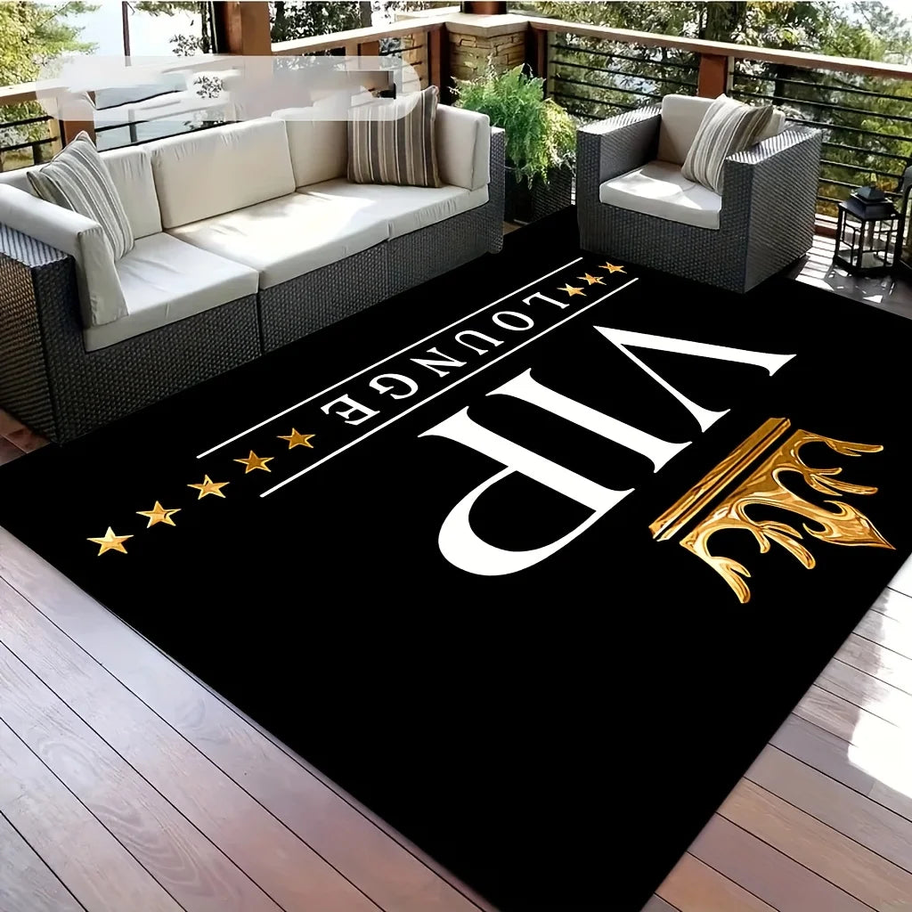 VIP Royal Crown Floor Mat - Non-Slip Rug with Elegant Design for Living Room Office Lounge, Premium Home & Commercial Decor