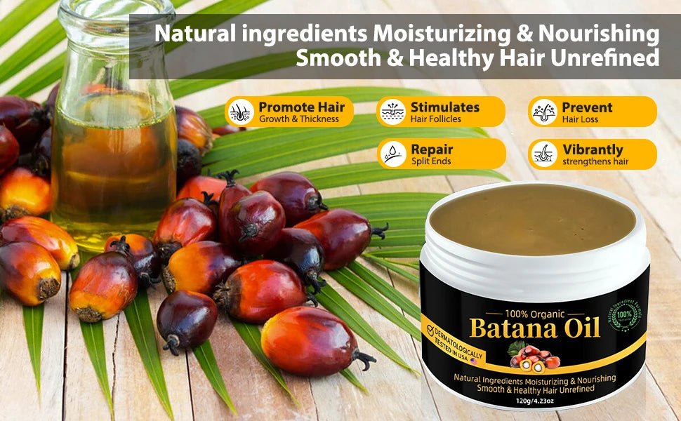 120g Batana Hair Oil Repair Split Ends Nourish Scalp Strengthen Hair Roots for Growth & Shine Hair Care Oil