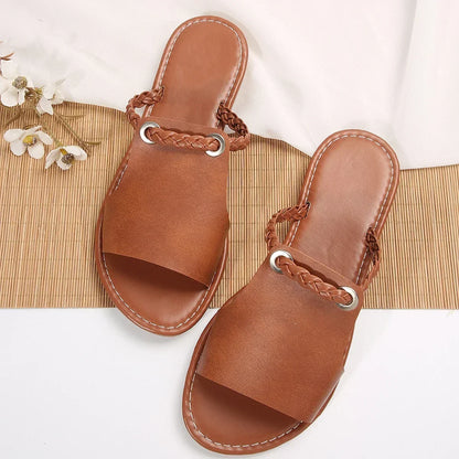 Women Flat Casual Slippers Summer 2024 New Woman Fashion Dress Sandals Beach Bohemian Shoes Femme Home Slides