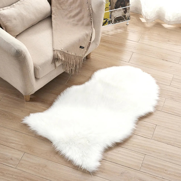 Imitation Wool Non Slip Fluffy Shaggy Floor Protection Soft Rugs Washable Sheepskin Rug Bedroom Mats Faux Fur Home Decor