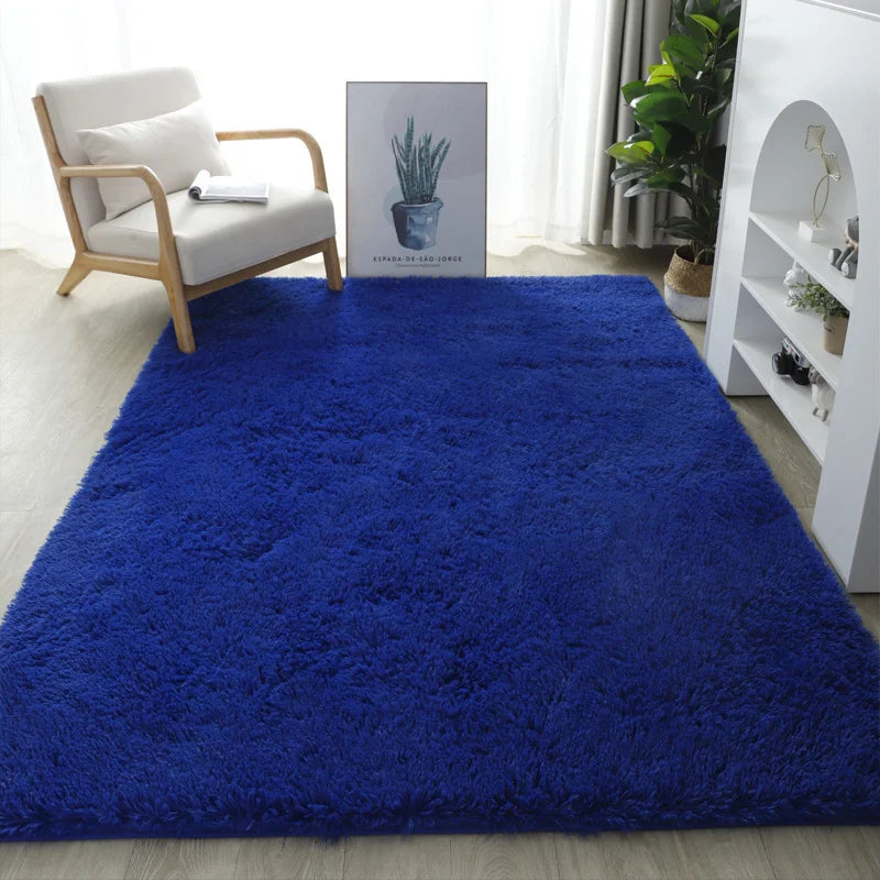 Bubble Kiss-Fluffy Orange Plush Carpets and Rugs for Home Living Room, Thick Plush Rug, Shaggy Golden Velvet Floor Mat