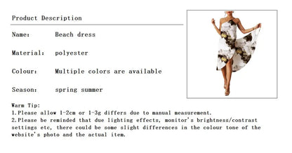 One Pieces Print Sexy Beach Dress Woman Summer Aesthetic Clothing Sleeveless Floral Beachwear Midi White Dresses for Women 2023