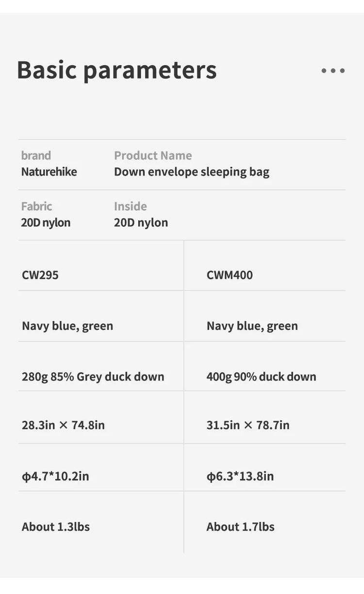 Naturehike Ultralight Backpacking Duck Down Sleeping Bag for Adults Warm Splicable Double Quilt 2 Person Sleeping Bags for Hiking Camping 3 Seasons