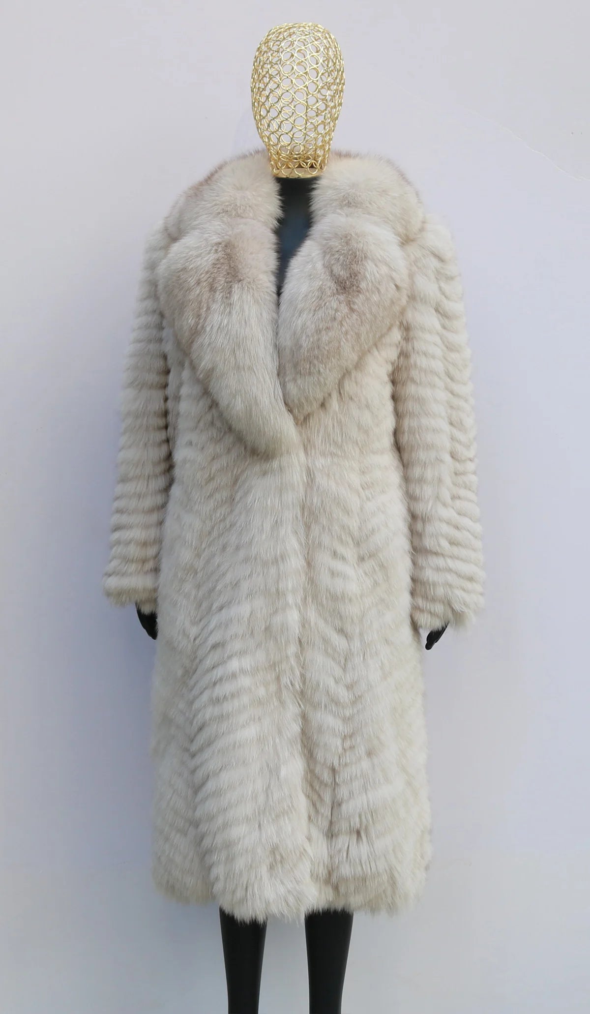 2025 Women's Real Fox Fur Winter Coat X-Long Natural Fluffy Luxe Jacket Streetwear Fashion