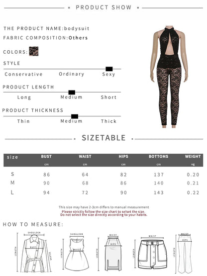 Weird Puss Sexy Jacquard Jumpsuit Women Backless Hollow Halter Trend Sleeveless Stretch Midnight Clubwear Patchwork Overalls