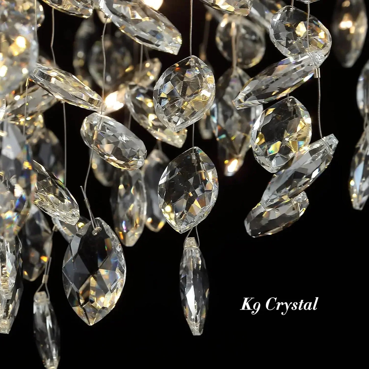 Modern Chrome Crystal Ceiling Chandelier Round Branch Crystal Chandeliers For Dining Living Room Bedroom Kitchen Fixture