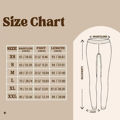 Women Mid‑Rise Fleece Lined Leggings Western Floral Print Warm Elastic Cowgirl Style Long Pants