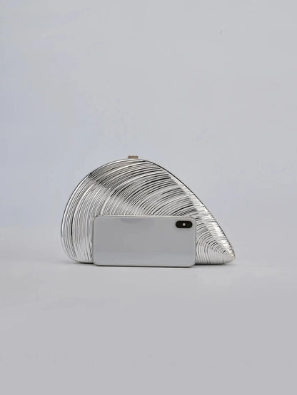Retro Golden Silver Metal Large Shell Acrylic Bag New Banquet Party Hand All-Inclusive Women's Shoulder Crossbody Evening Bags