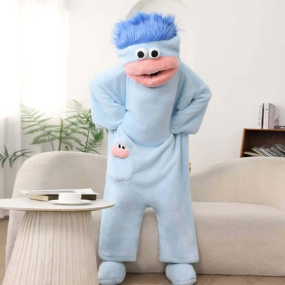 Funny Soft Coral Fleece Big Mouth Onesie Pajamas Thicken Texture Hooded Pajamas Fleece Pajamas Loungewear