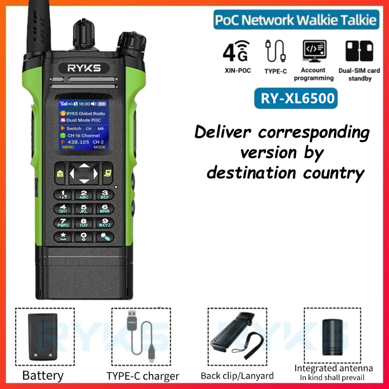 Poc Walkie Talkie 4G Uhf 400-470Mhz 8W 5000Km Distance  4G Poc Network Radio Ham Two Way Radio For Hunting Hiking