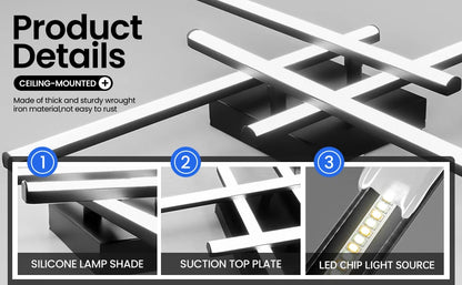 New Modern Led Ceiling Lights Black Ceiling Lamp for Living Room Bedroom Studyroom Led Lights for Room Ceiling Light Fixtures