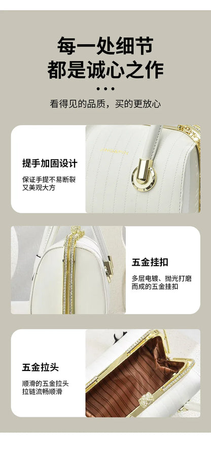 Fashionable Versatile High-End Texture Chain Handbag Shoulder Crossbody Bag for Women Summer New Arrival Boston Pillow Bag