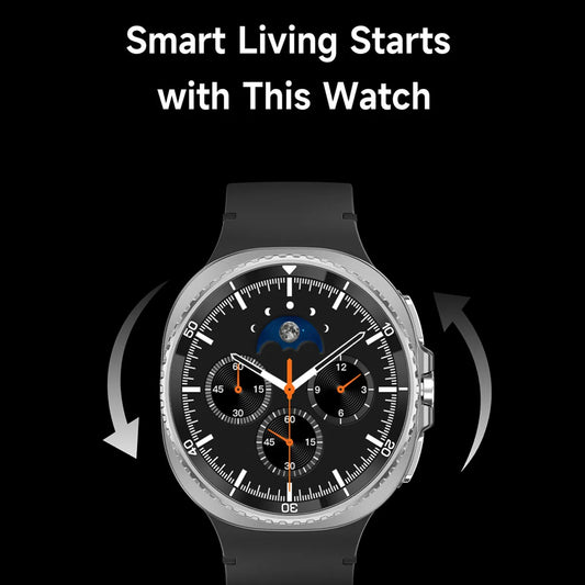 Smart Watch Man with Rotating Bezel AI Voice Assistant Receive Call 3ATM Waterproof Remote Music 1.43inch HD Screen Wristwatch